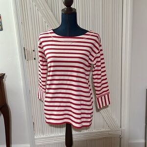 T bu Talbots red and white striped top size xs